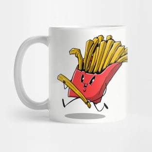 Cartoon French Fry Guy - Funny Fries Cartoon Character Mug